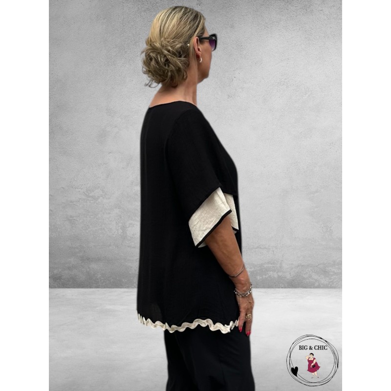 STUDIO Blouse Lone Zwart/Offwhite