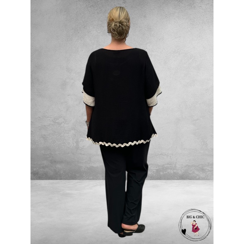 STUDIO Blouse Lone Zwart/Offwhite