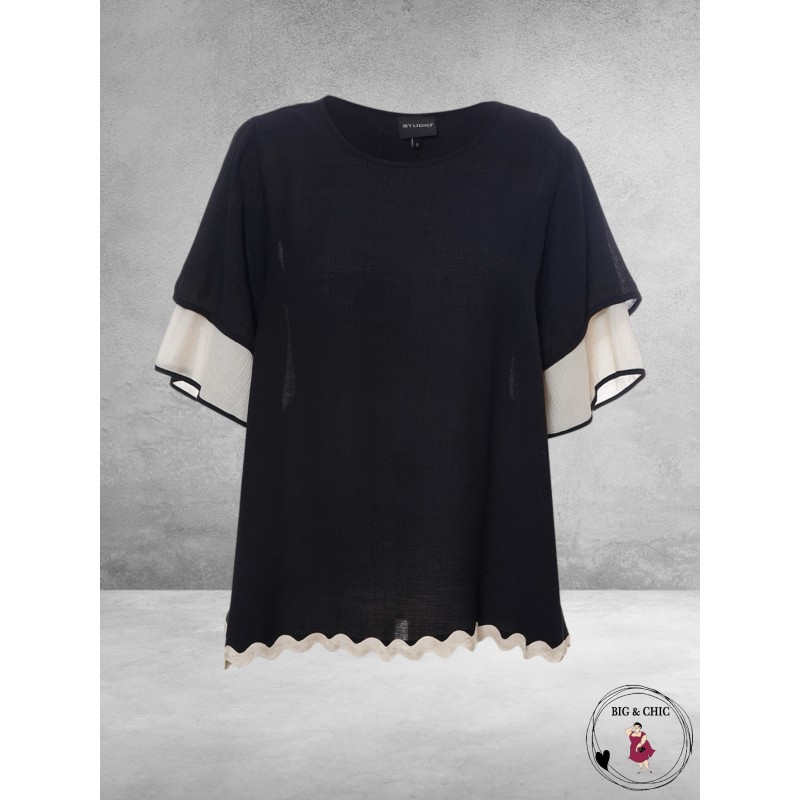 STUDIO Blouse Lone Zwart/Offwhite