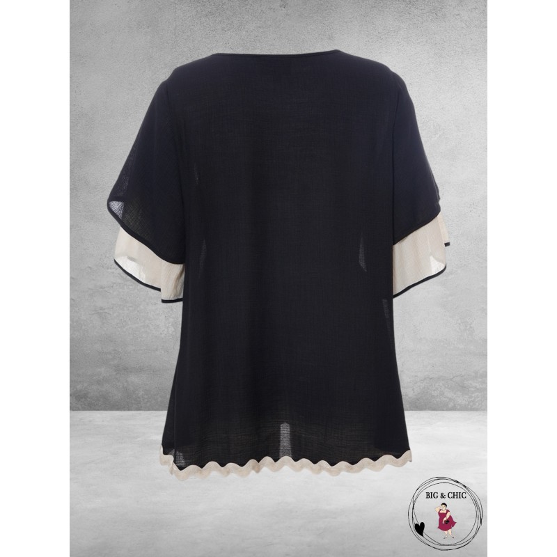 STUDIO Blouse Lone Zwart/Offwhite