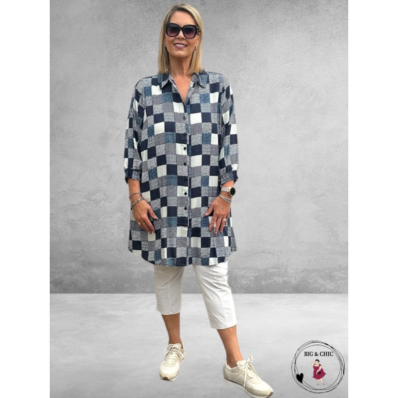 STUDIO Tuniek/Doorknoop Blouse Emillie Patchwork