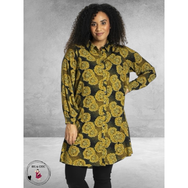 STUDIO Tuniek/Doorknoop Blouse Emilie Green Roses