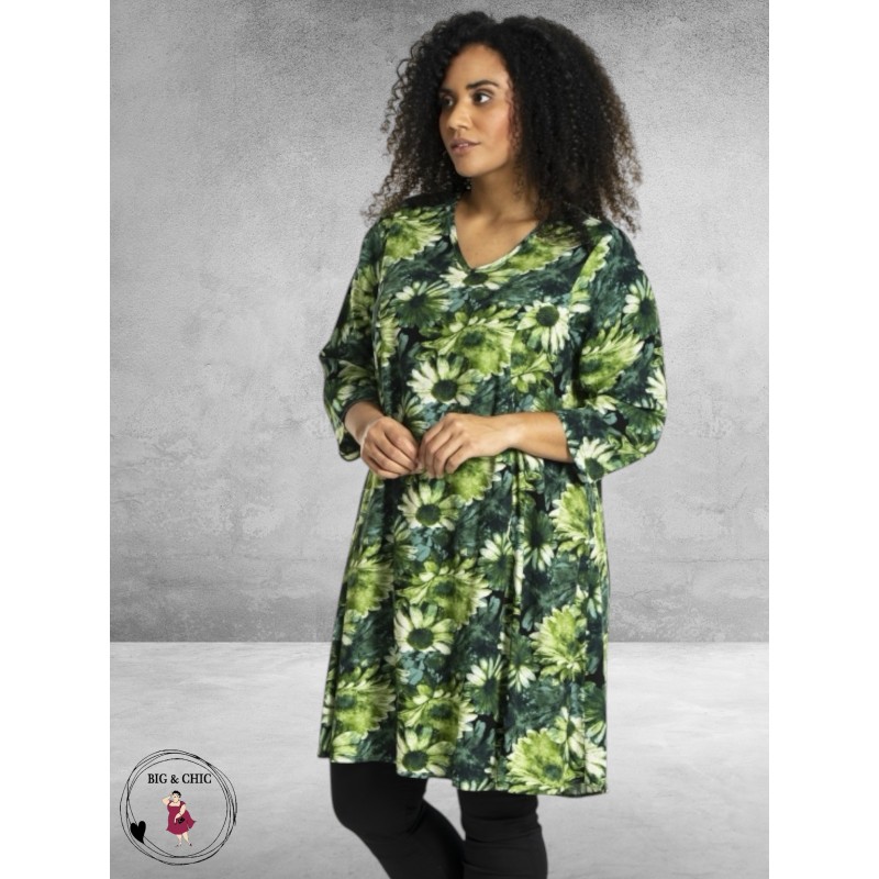 Studio Jurk BRIGITTE Groen Bloemen