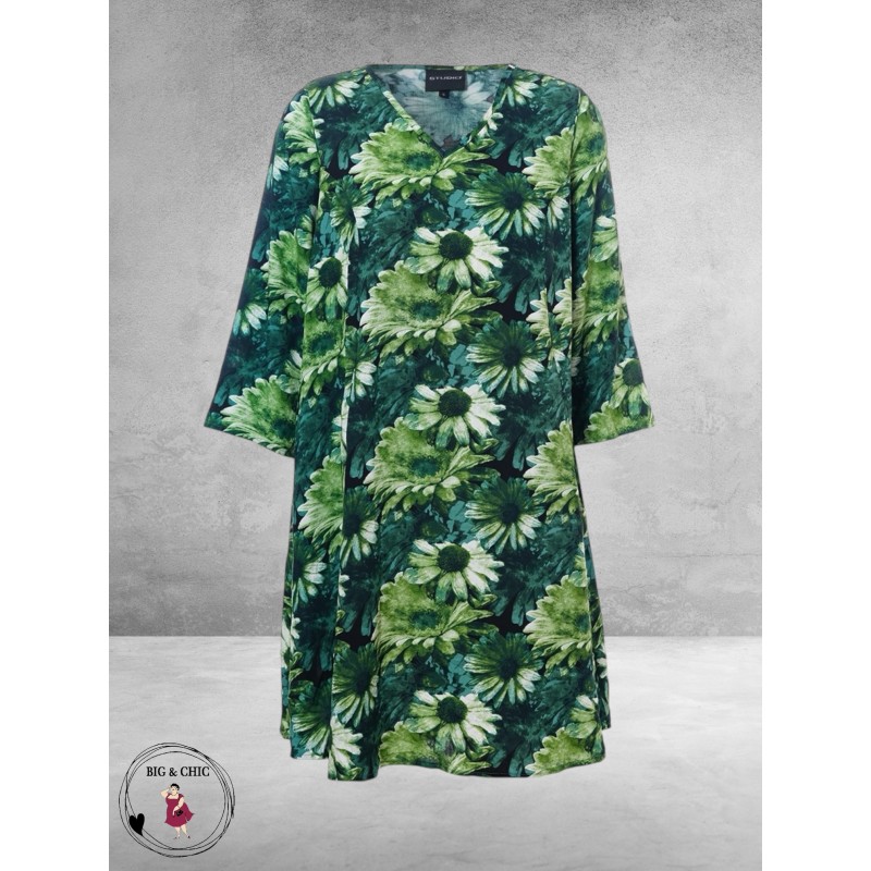 Studio Jurk BRIGITTE Groen Bloemen