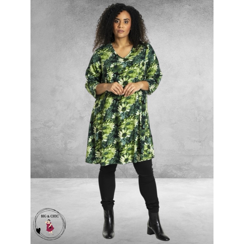 Studio Jurk BRIGITTE Groen Bloemen