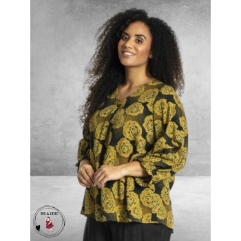 STUDIO Blouse Justina Green Roses