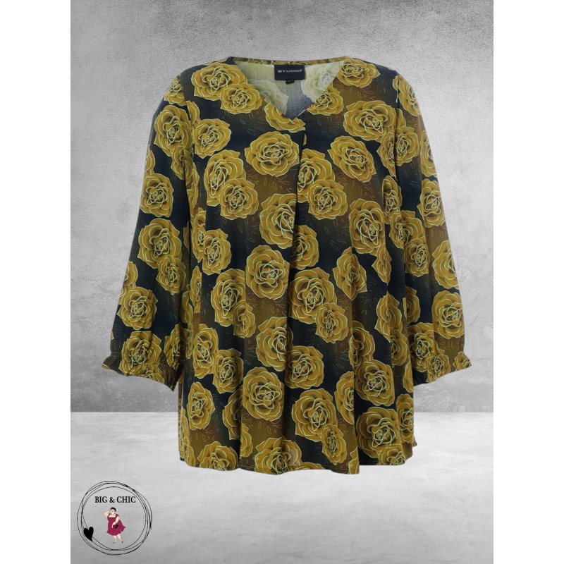 STUDIO Blouse Justina Green Roses