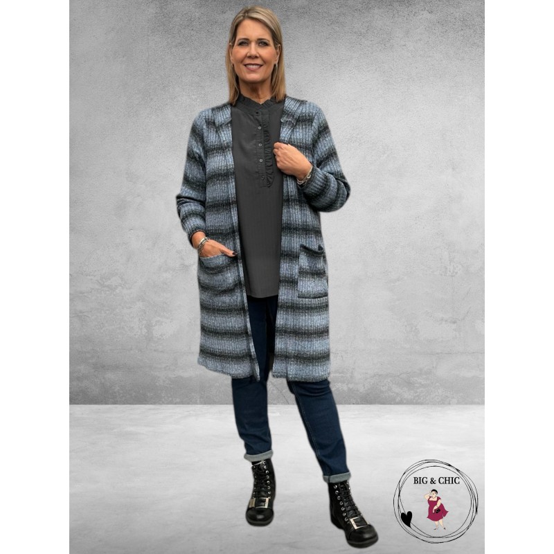 Studio Vest/Cardigan Marlene Blue Stripe