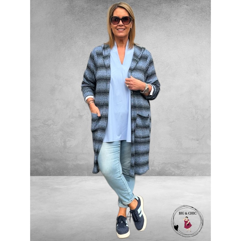 Studio Vest/Cardigan Marlene Blue Stripe