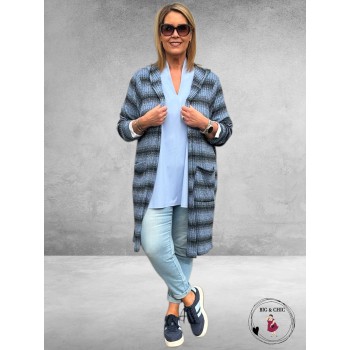 Studio Vest/Cardigan Marlene Blue Stripe