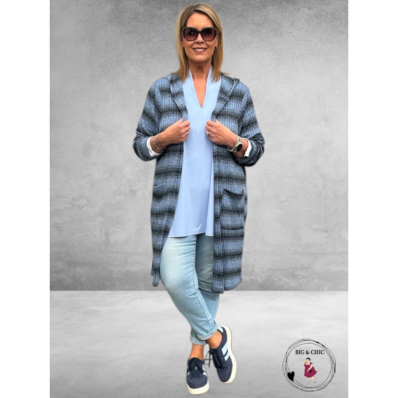 Studio Vest/Cardigan Marlene Blue Stripe