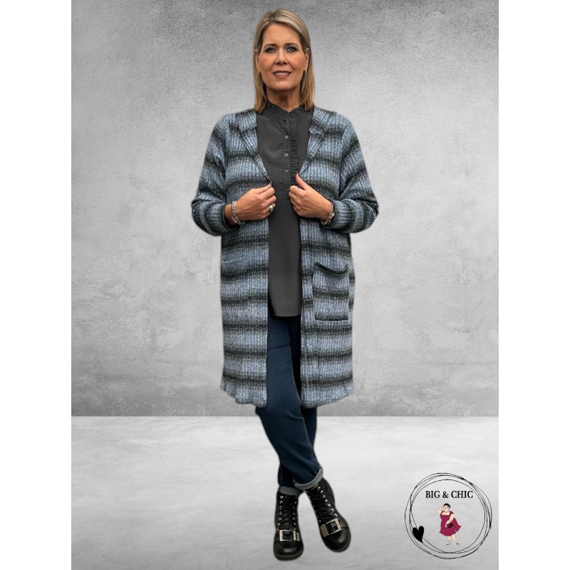 Studio Vest/Cardigan Marlene Blue Stripe