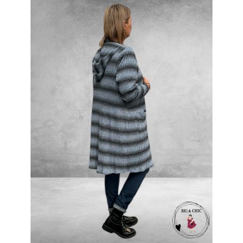 Studio Vest/Cardigan Marlene Blue Stripe