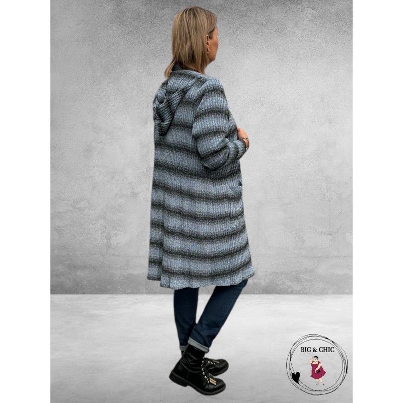 Studio Vest/Cardigan Marlene Blue Stripe