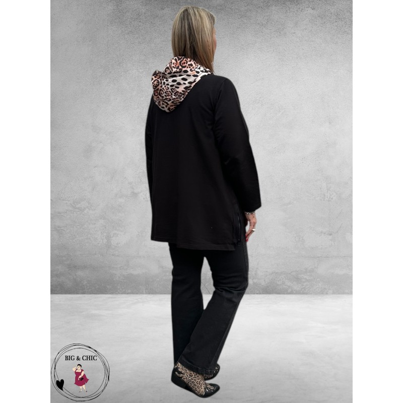 VERSION Sweater Zwart /Luipaard