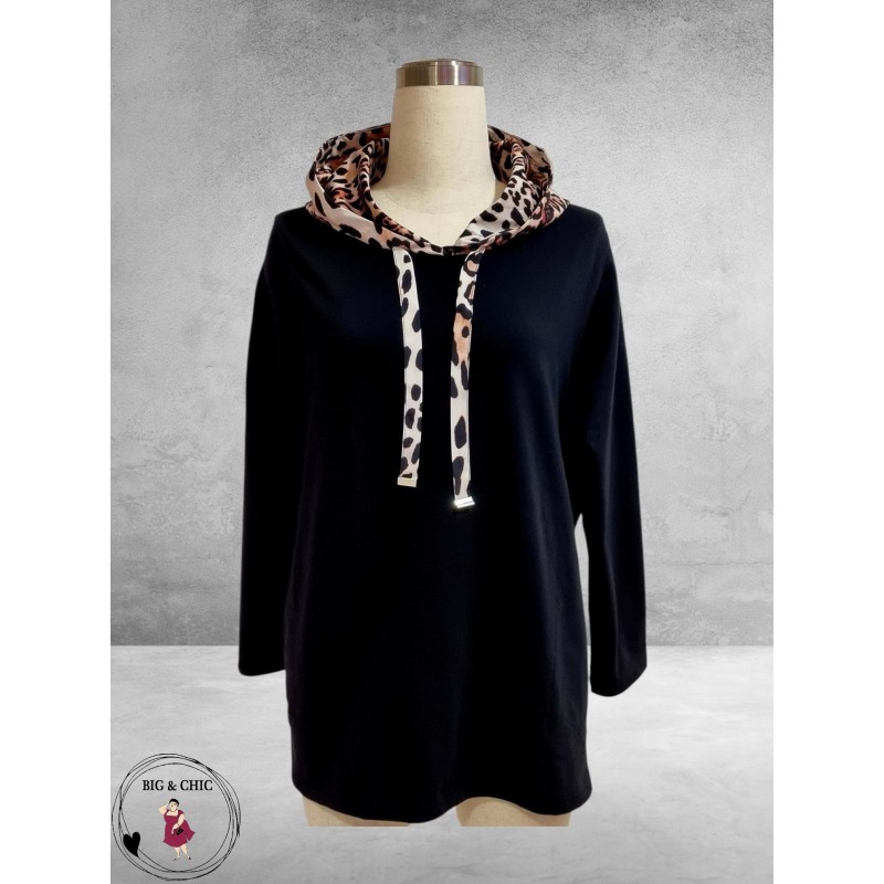 VERSION Sweater Zwart /Luipaard