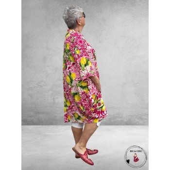 Vincenzo Allocca Tuniek-Jurk Ballon Fuchsia-Citroenen