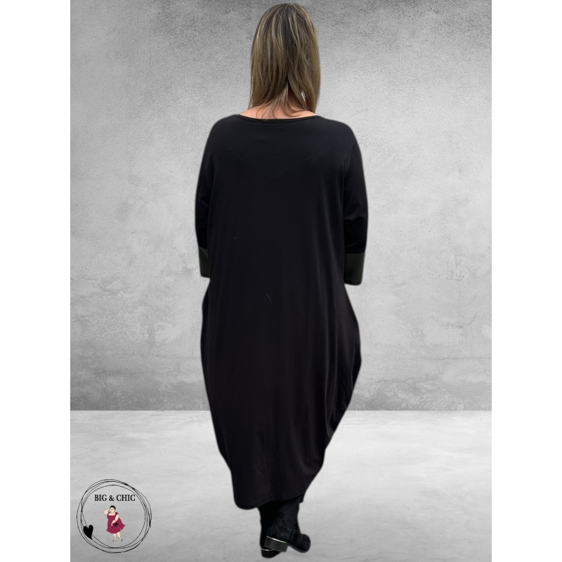 VINCENZO ALLOCCA Jurk Zwart Leerlook