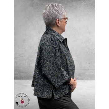 VINCENZO ALLOCCA Jasje/Vest Blauw Panterprint