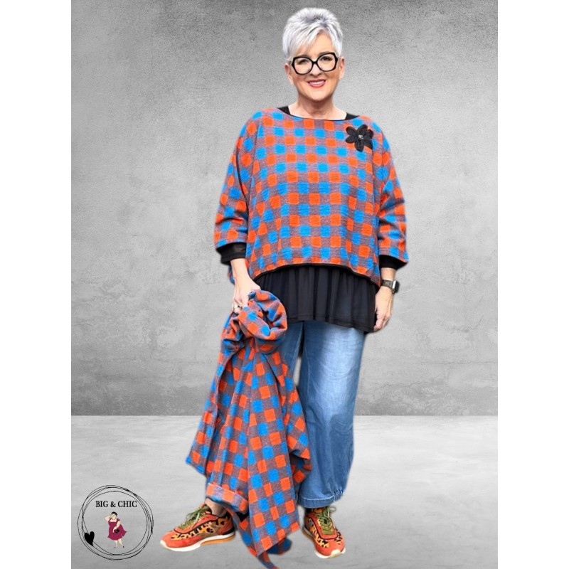 VINCENZO ALLOCCA Shirt Oranje/Blauw