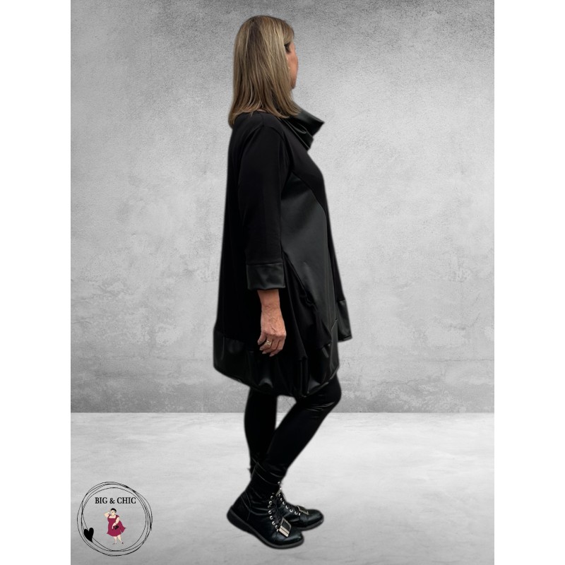 VINCENZO ALLOCCA Tuniek  Accenten Leder Zwart