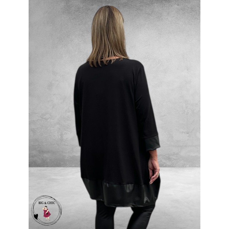 VINCENZO ALLOCCA Tuniek  Accenten Leder Zwart