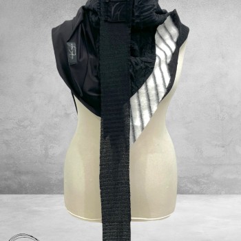 VINCENZO ALLOCCA Sjaal Bontje Zwart/Wit