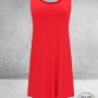 YOEK Mouwloze A-lijn Jurk Rood