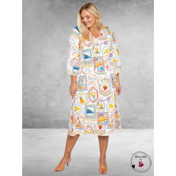 YOEK Jurk Tropicana Met Kant