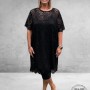 YOEK Jurk Broderie Zwart