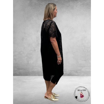 YOEK Jurk Broderie Zwart