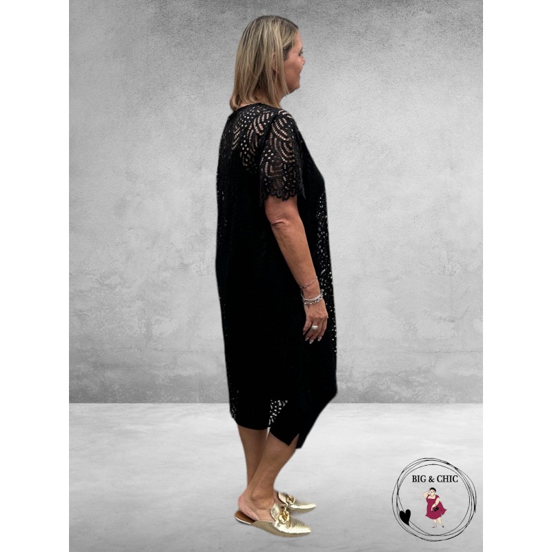 YOEK Jurk Broderie Zwart