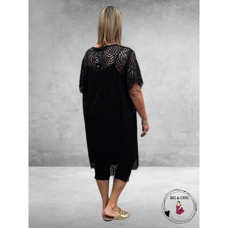 YOEK Jurk Broderie Zwart