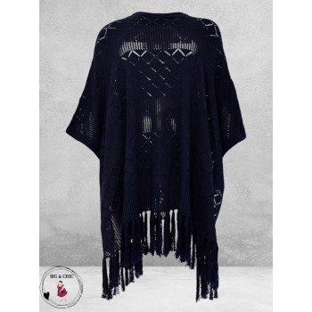 YOEK Poncho Knit Blauw