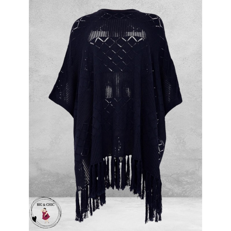 YOEK Poncho Knit Blauw