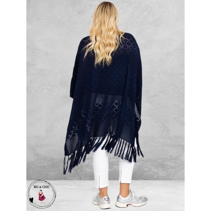 YOEK Poncho Knit Blauw