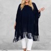 YOEK Poncho Knit Blauw