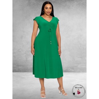 YOEK Jurk Dolce Kapmouw Groen