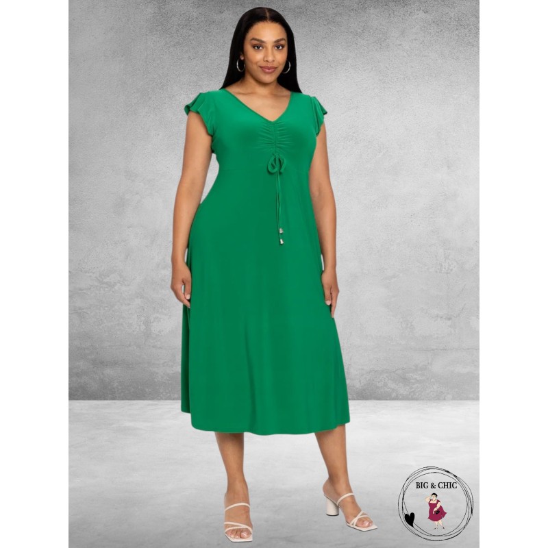 YOEK Jurk Dolce Kapmouw Groen