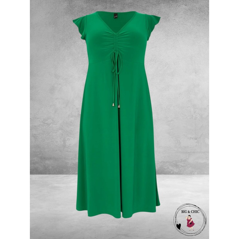 YOEK Jurk Dolce Kapmouw Groen