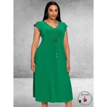 YOEK Jurk Dolce Kapmouw Groen