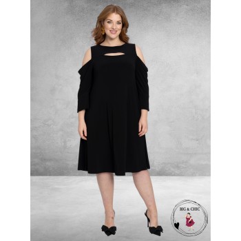 YOEK Jurk Zwart Cut-out