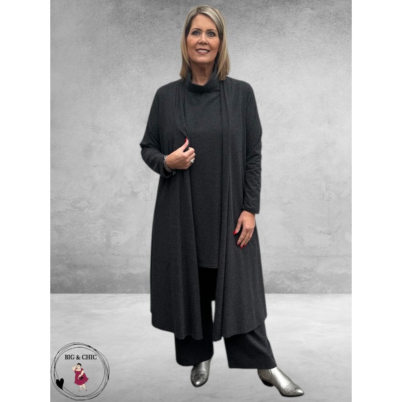 YOEK Cardigan Grijs Gemêleerd