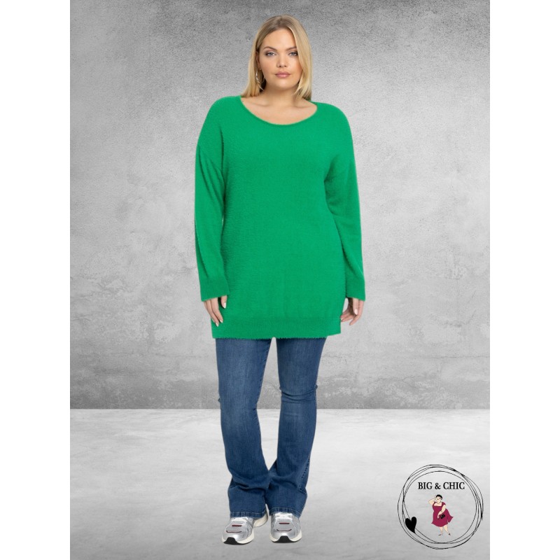 YOEK Trui  Losse Col  PELOSO Groen