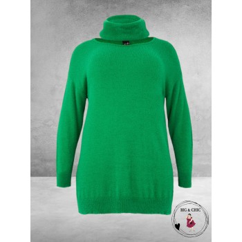 YOEK Trui  Losse Col  PELOSO Groen