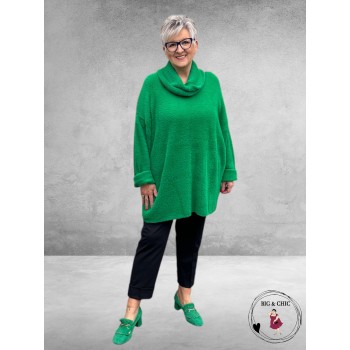 YOEK Trui  Losse Col  PELOSO Groen