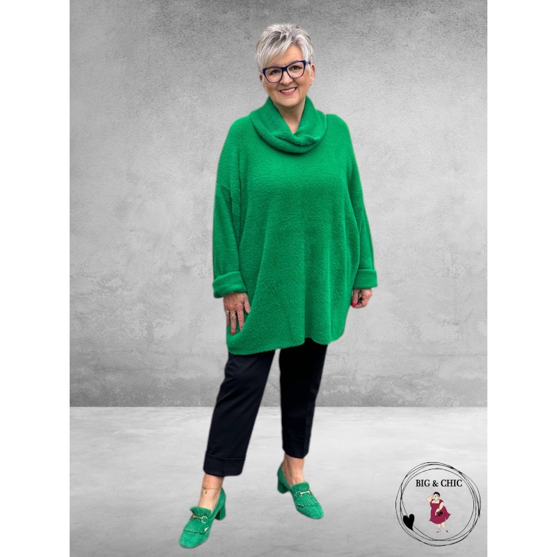 YOEK Trui  Losse Col  PELOSO Groen