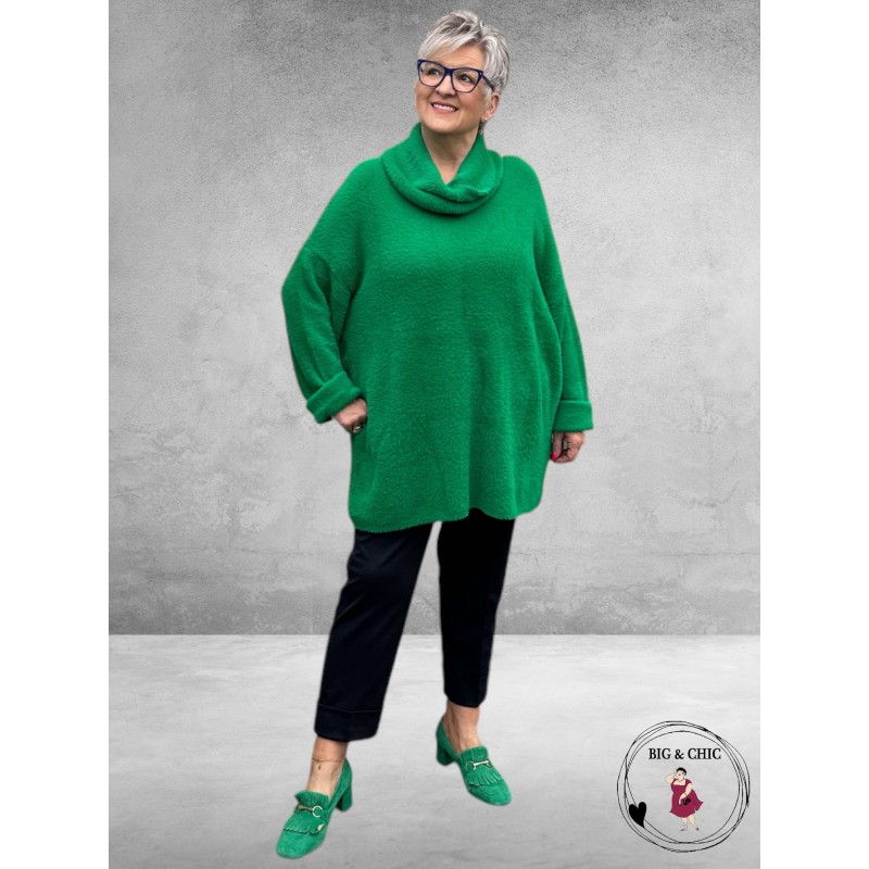 YOEK Trui  Losse Col  PELOSO Groen