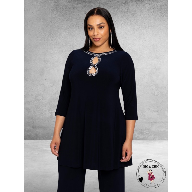 YOEK Tuniek Wide Bottom Beads Navy