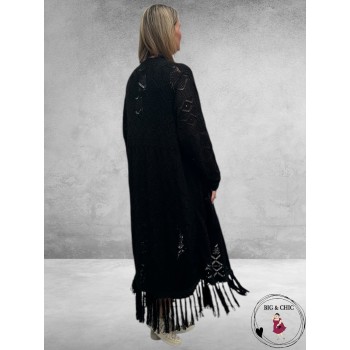 YOEK Cardigan Long Knit Zwart